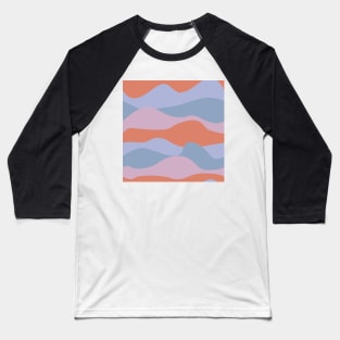 Colorful curved landscape with orange, pink and purple waveform horizons Baseball T-Shirt